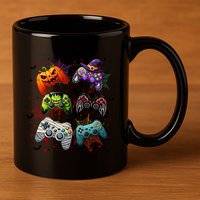 Halloween Skeleton Zombie Gaming Controllers Mummy Funny Gift 11oz C Handle Ceramic Mug