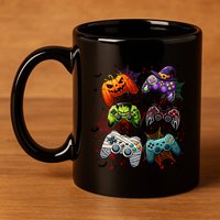 Halloween Skeleton Zombie Gaming Controllers Mummy Funny Gift 11oz C Handle Ceramic Mug