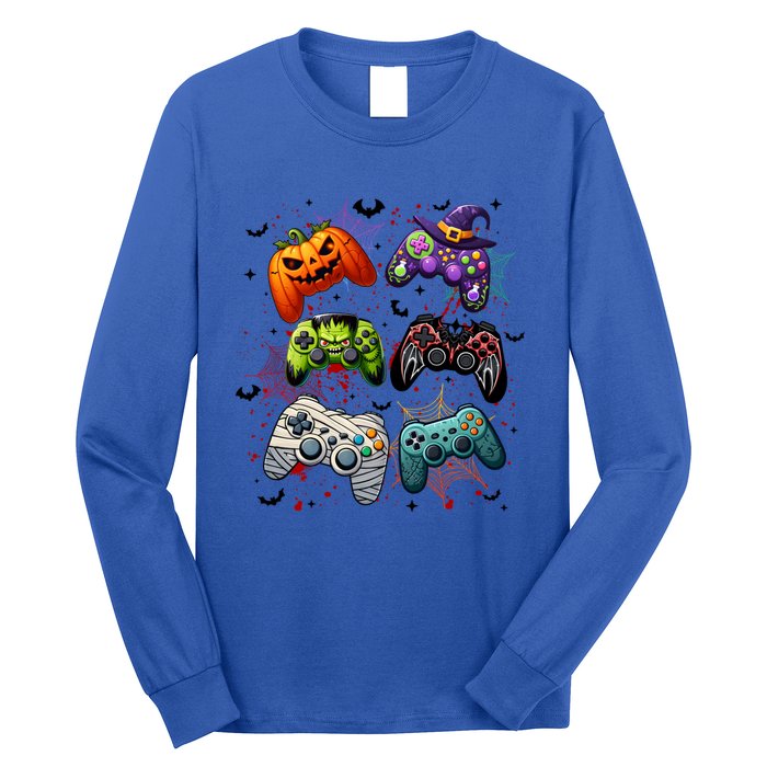 Halloween Skeleton Zombie Gaming Controllers Mummy Funny Gift Long Sleeve Shirt