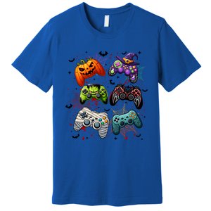 Halloween Skeleton Zombie Gaming Controllers Mummy Funny Gift Premium T-Shirt