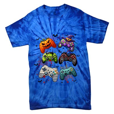 Halloween Skeleton Zombie Gaming Controllers Mummy Funny Gift Tie-Dye T-Shirt