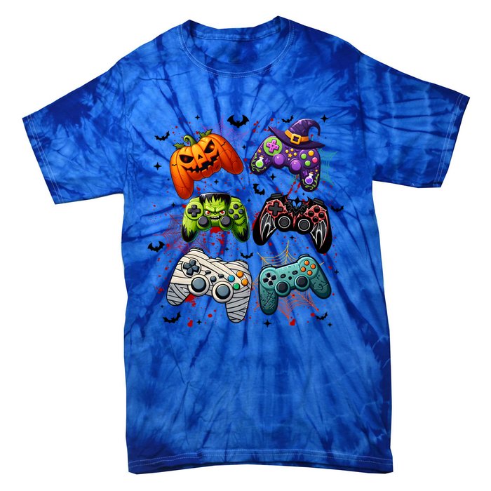 Halloween Skeleton Zombie Gaming Controllers Mummy Funny Gift Tie-Dye T-Shirt