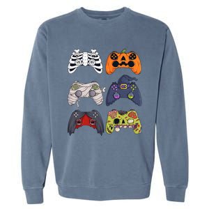 Halloween Skeleton Zombie Gaming Controllers Mummy Garment-Dyed Sweatshirt