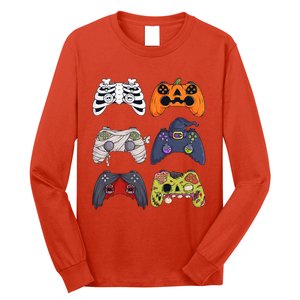 Halloween Skeleton Zombie Gaming Controllers Mummy Long Sleeve Shirt