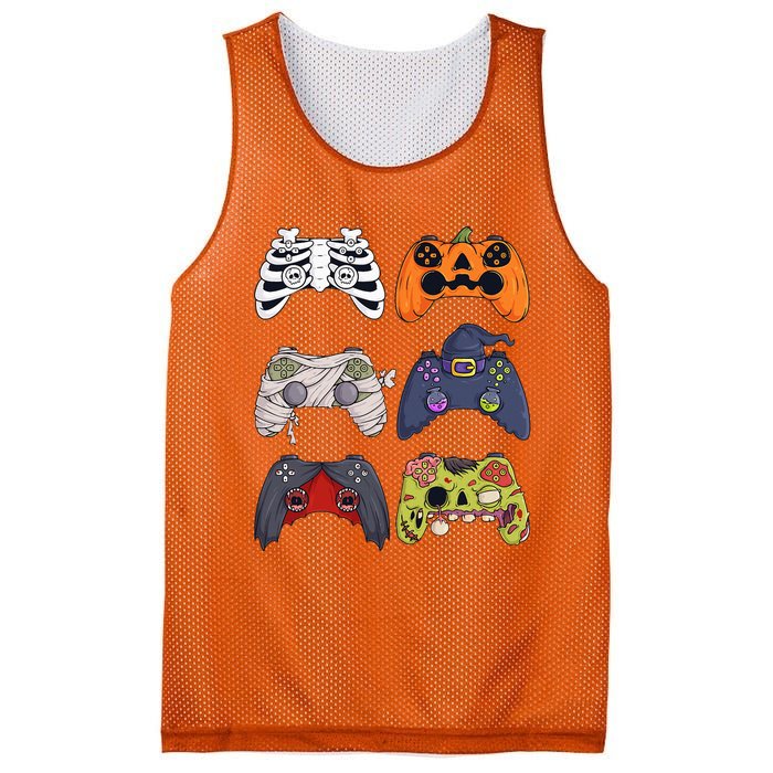 Halloween Skeleton Zombie Gaming Controllers Mummy Mesh Reversible Basketball Jersey Tank