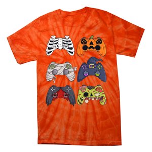 Halloween Skeleton Zombie Gaming Controllers Mummy Tie-Dye T-Shirt