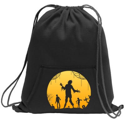 Halloween Spooky Zombie Graveyard Sweatshirt Cinch Pack Bag