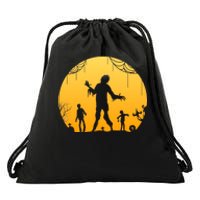 Halloween Spooky Zombie Graveyard Drawstring Bag