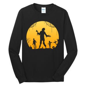 Halloween Spooky Zombie Graveyard Tall Long Sleeve T-Shirt