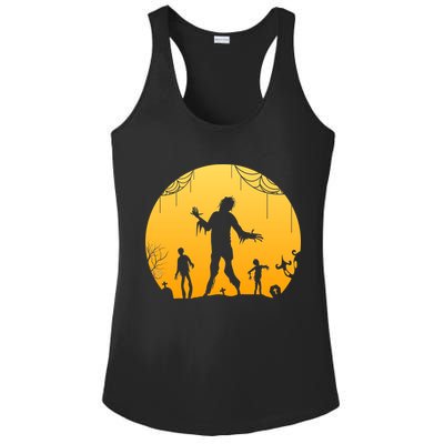 Halloween Spooky Zombie Graveyard Ladies PosiCharge Competitor Racerback Tank