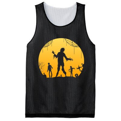 Halloween Spooky Zombie Graveyard Mesh Reversible Basketball Jersey Tank