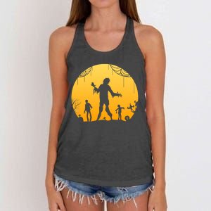 Halloween Spooky Zombie Graveyard Women's Knotted Racerback Tank