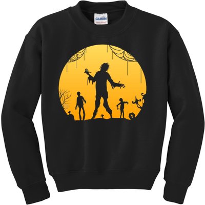 Halloween Spooky Zombie Graveyard Kids Sweatshirt