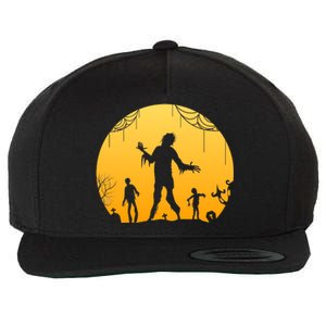 Halloween Spooky Zombie Graveyard Wool Snapback Cap