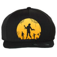 Halloween Spooky Zombie Graveyard Wool Snapback Cap