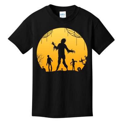 Halloween Spooky Zombie Graveyard Kids T-Shirt