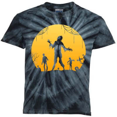 Halloween Spooky Zombie Graveyard Kids Tie-Dye T-Shirt