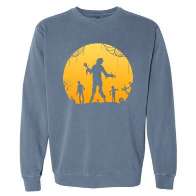 Halloween Spooky Zombie Graveyard Garment-Dyed Sweatshirt