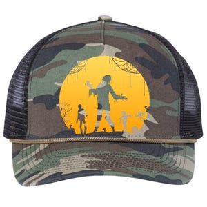 Halloween Spooky Zombie Graveyard Retro Rope Trucker Hat Cap