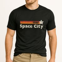 Houston Texas 1965 Space City Distressed Rocketship Cooling Performance Crew T-Shirt