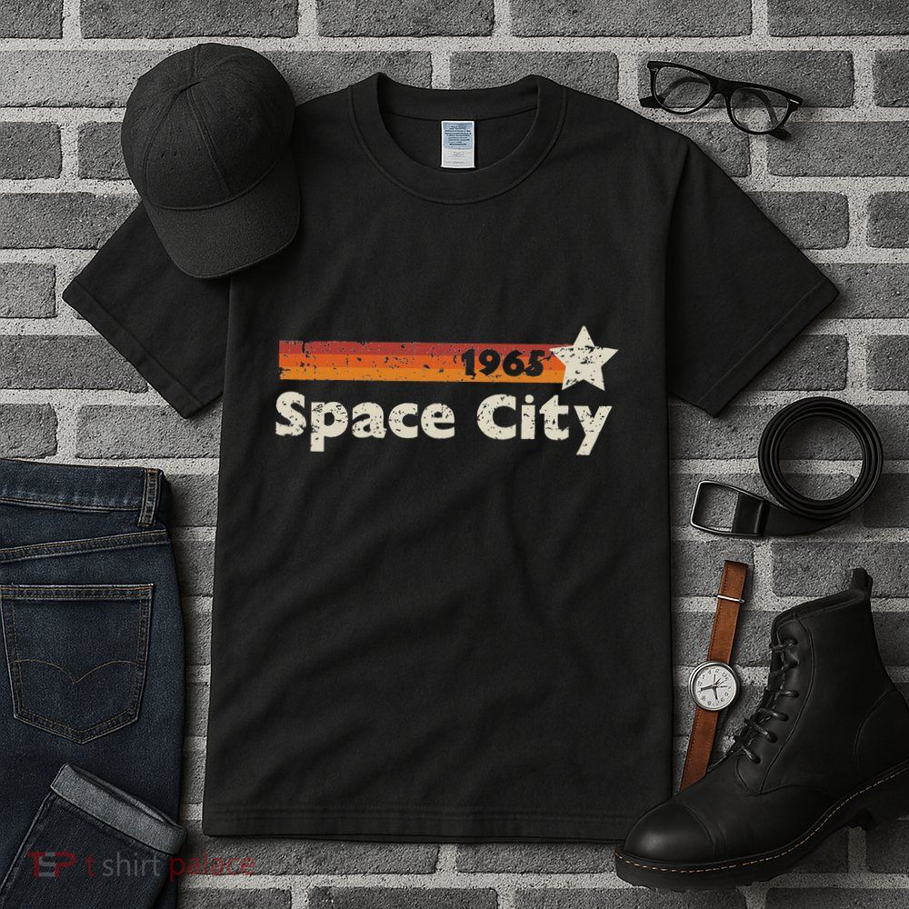 Houston Texas 1965 Space City Distressed Rocketship Tall T-Shirt