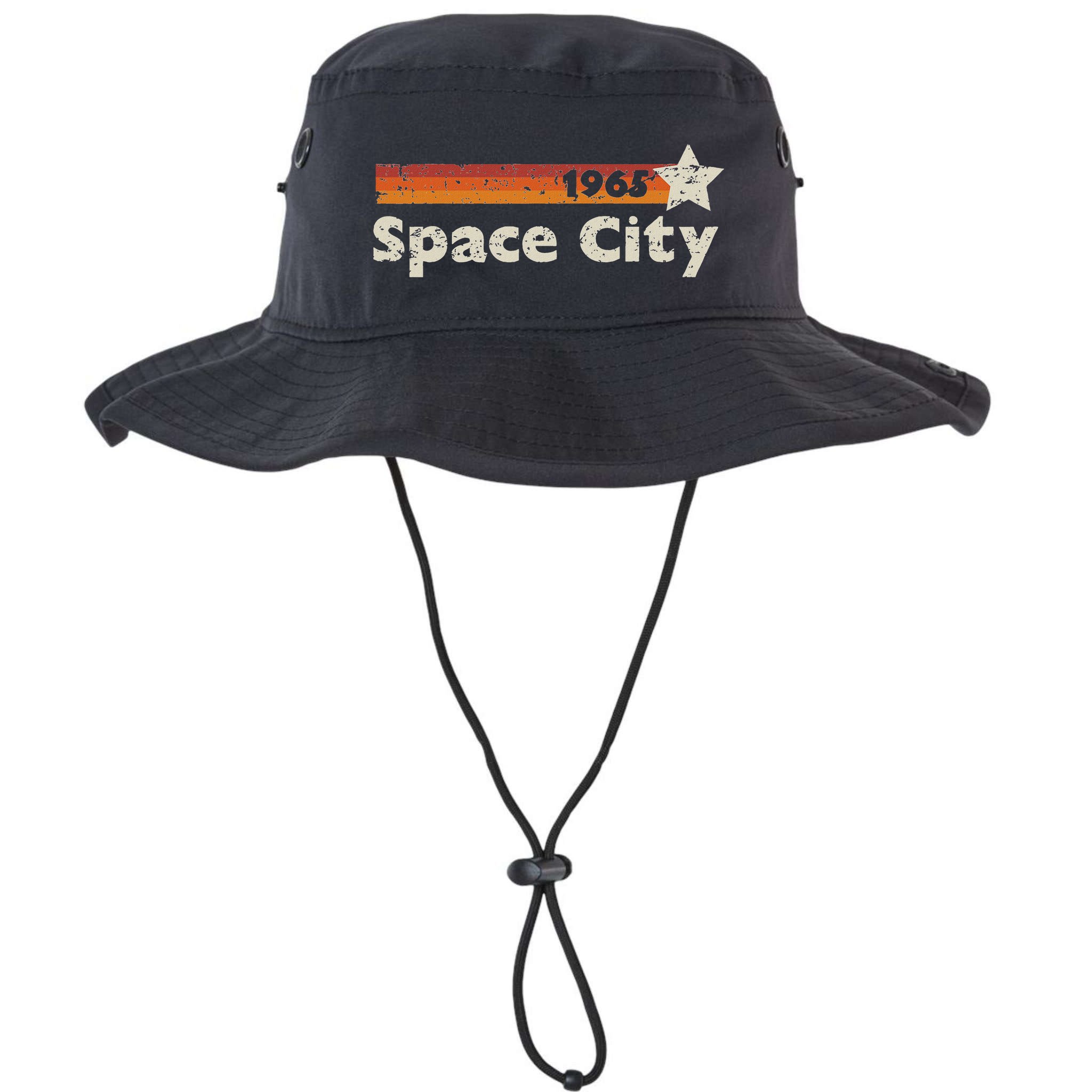 Houston Texas 1965 Space City Distressed Rocketship Bucket Hat