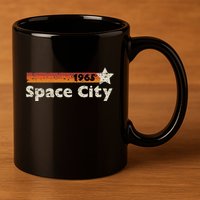 Houston Texas 1965 Space City Distressed Rocketship 11oz C Handle Ceramic Mug