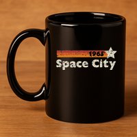 Houston Texas 1965 Space City Distressed Rocketship 11oz C Handle Ceramic Mug