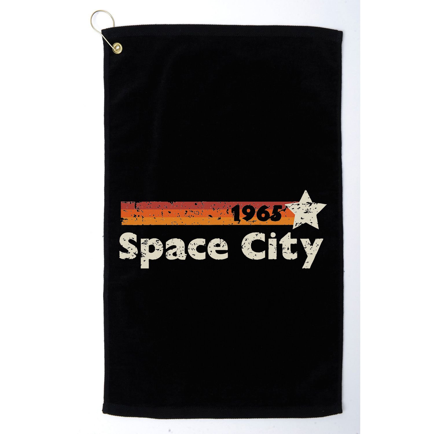 Houston Texas 1965 Space City Distressed Rocketship Golf Towel
