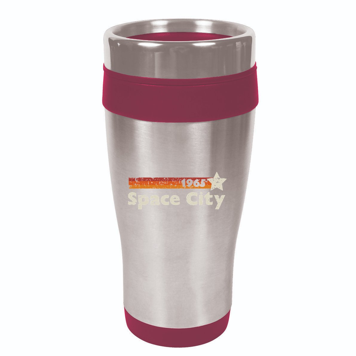 Houston Texas 1965 Space City Distressed Rocketship 16oz Travel Tumbler