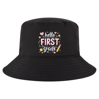 Hello Team 1st Grade Back To School Outfit Cool Comfort Performance Bucket Hat