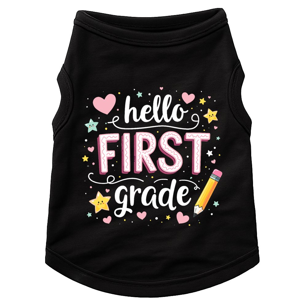 Hello Team 1st Grade Back To School Outfit Doggie Tank