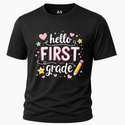 Hello Team 1st Grade Back To School Outfit Performance Shirt