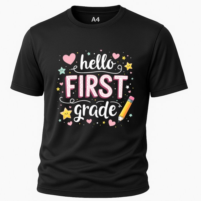 Hello Team 1st Grade Back To School Outfit Cooling Performance Crew T-Shirt