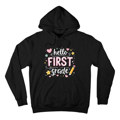 Hello Team 1st Grade Back To School Outfit Hoodie