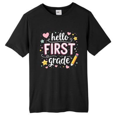 Hello Team 1st Grade Back To School Outfit Tall Fusion ChromaSoft Performance T-Shirt