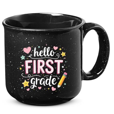 Hello Team 1st Grade Back To School Outfit 15oz Campfire Ceramic Mug