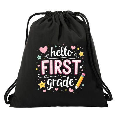 Hello Team 1st Grade Back To School Outfit Drawstring Bag