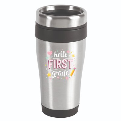 Hello Team 1st Grade Back To School Outfit 16oz Travel Tumbler