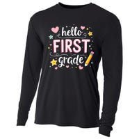 Hello Team 1st Grade Back To School Outfit Cooling Performance Long Sleeve Crew