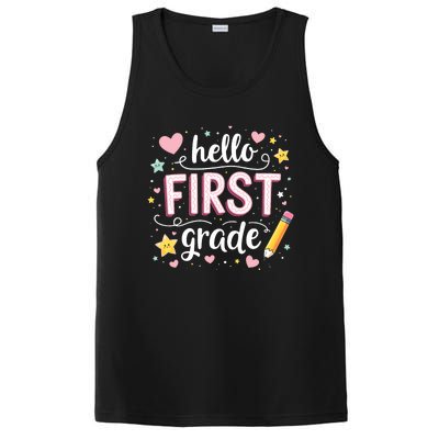 Hello Team 1st Grade Back To School Outfit PosiCharge Competitor Tank