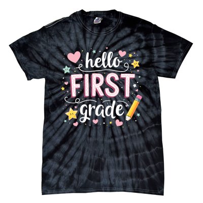 Hello Team 1st Grade Back To School Outfit Tie-Dye T-Shirt