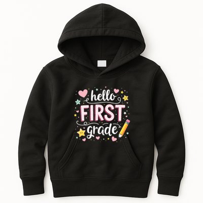 Hello Team 1st Grade Back To School Outfit Kids Hoodie