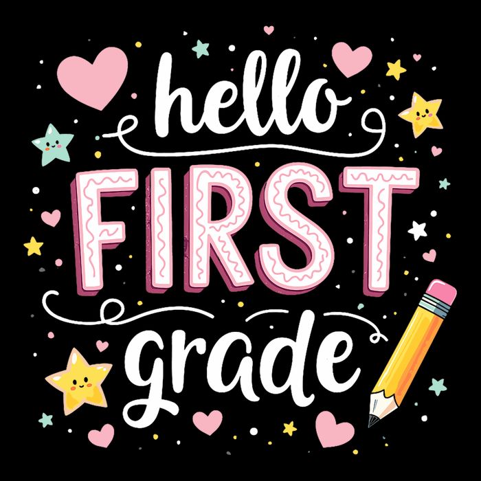 Hello Team 1st Grade Back To School Outfit Short Acrylic Beanie