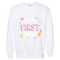 Hello Team 1st Grade Back To School Outfit Garment-Dyed Sweatshirt