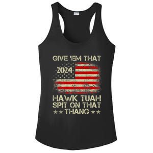 Hawk Tuah 24 Spit On That Thang Usa Flag 2024 4th Of July Ladies PosiCharge Competitor Racerback Tank