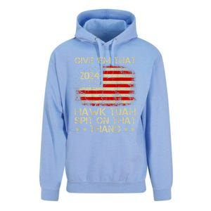 Hawk Tuah 24 Spit On That Thang Usa Flag 2024 4th Of July Unisex Surf Hoodie