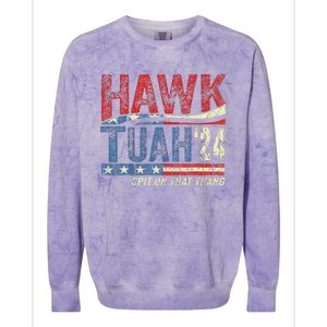 Hawk Tuah 24 Spit On That Thang Colorblast Crewneck Sweatshirt