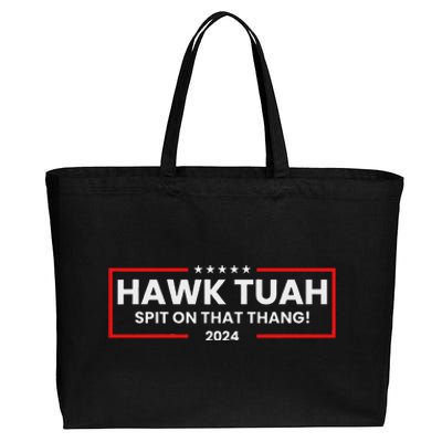 Hawk Tuah 24 Spit On That Thang Cotton Canvas Jumbo Tote