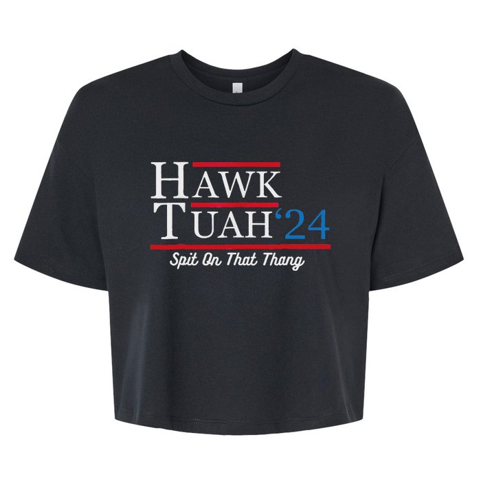 Hawk Tuah 24 Spit On That Thang Bella+Canvas Jersey Crop Tee